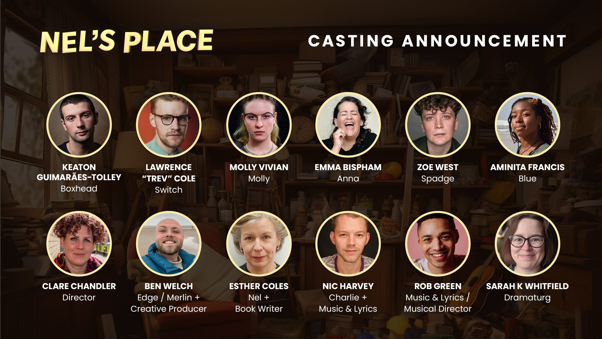 Nel's Place Cast + Creative Team