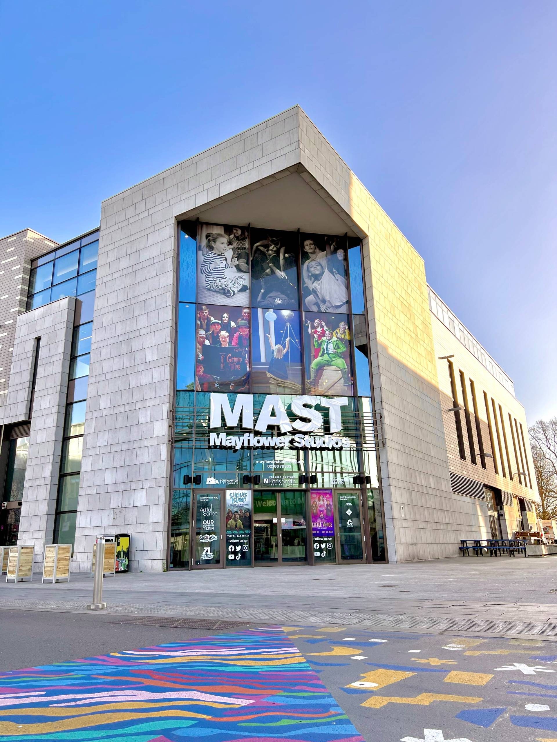 view of MAST Mayflower Studios from Guildhall Square.