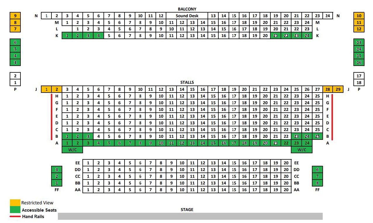 Diagram of seating in MAST's Studio 1